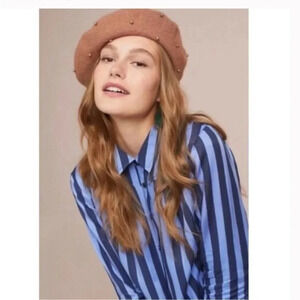 Anthropologie Maeve Stripe Long Sleeve Tunic Top Size XS